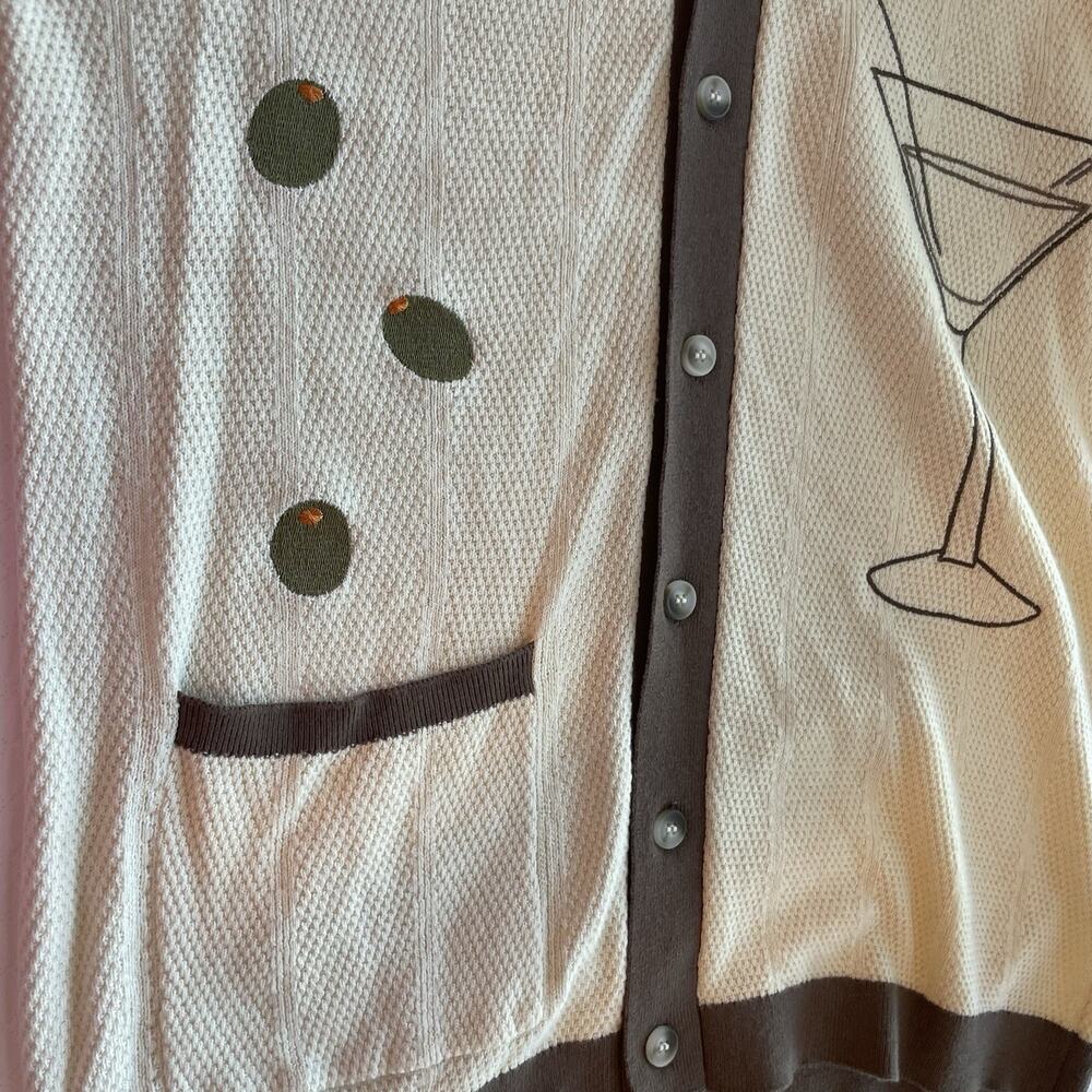NWT Art of Rhetoric Martini Olive Cocktail Textured Knit Button Up Polo Shirt - Picture 6 of 11